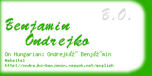 benjamin ondrejko business card